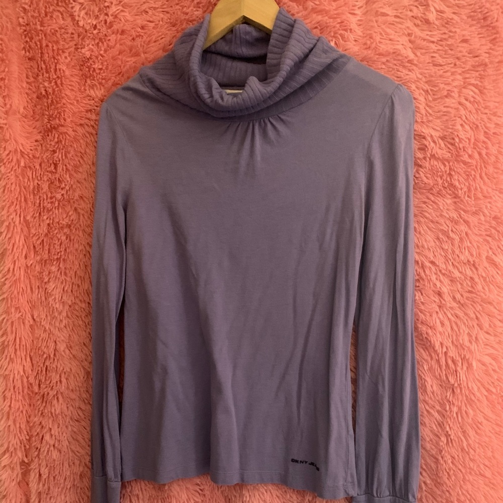DKNY purple cowl neck shirt size med